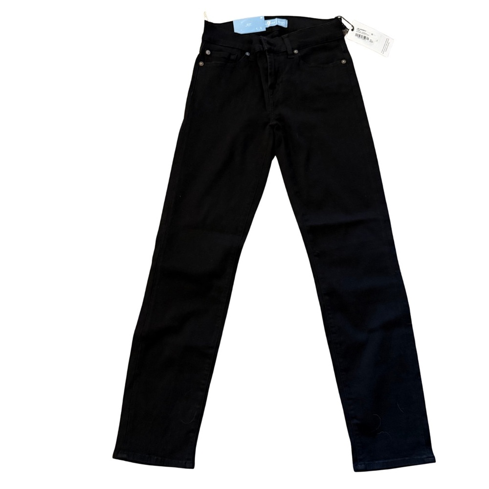 7 For All Mankind Women’s 26 Black Mid Rise Roxanne Crop Skinny‎ Denim Jeans